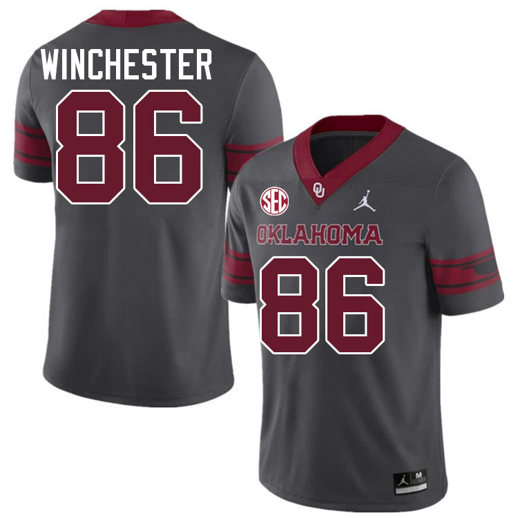 Oklahoma Sooners #86 James Winchester College Football Jerseys,Uniforms-Charcoal